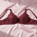 Pink Floral Embroidered Padded Bra with Rhinestone Detail