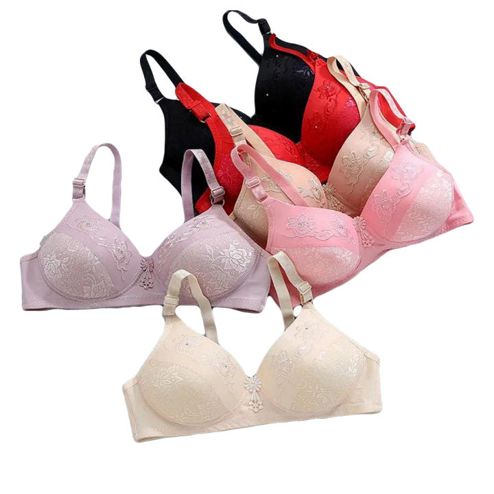 Blush Pink Satin & Lace Bra Panty Set